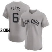 Joe Torre Men's New York Yankees Gray Elite Road Jersey