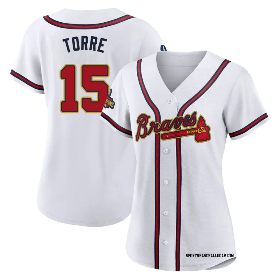 Joe Torre Women's Atlanta Braves Gold Authentic White 2022 Program Jersey