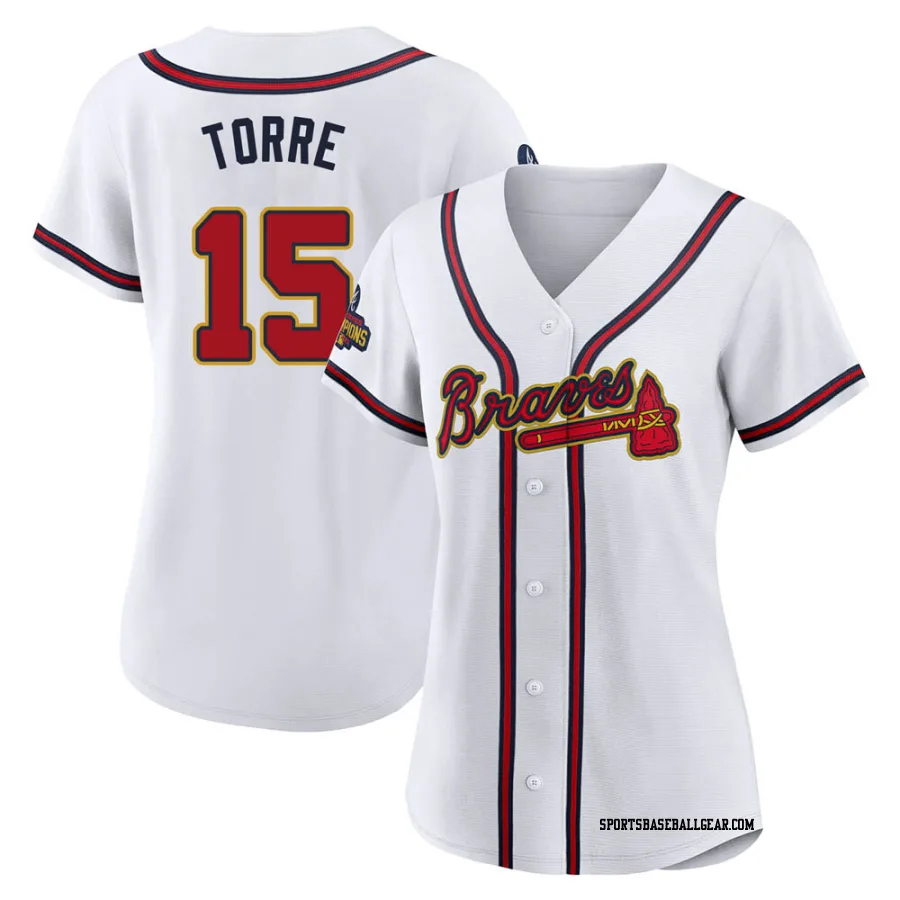 Joe Torre Women's Atlanta Braves Gold Replica White 2022 Program Jersey