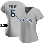 Joe Torre Women's New York Yankees Gray Authentic Road Name Jersey