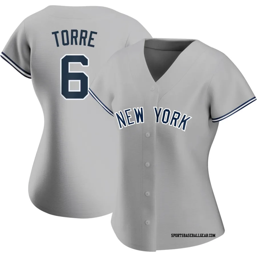 Joe Torre Women's New York Yankees Gray Authentic Road Name Jersey