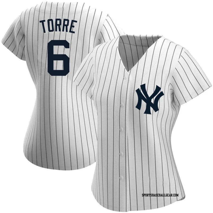 Joe Torre Women's New York Yankees White Authentic Home Name Jersey