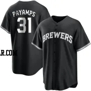 Joel Payamps Men's Milwaukee Brewers Black/White Replica Jersey