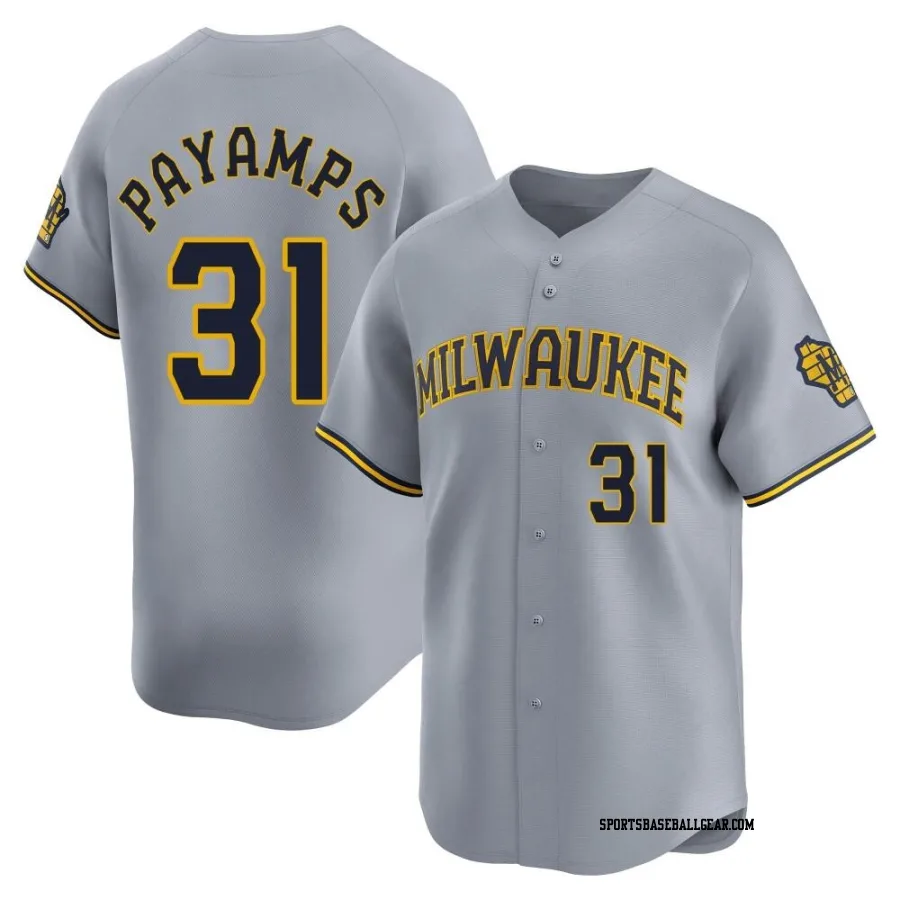 Joel Payamps Men's Milwaukee Brewers Gray Limited Away Jersey