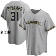 Joel Payamps Men's Milwaukee Brewers Gray Replica Road Jersey