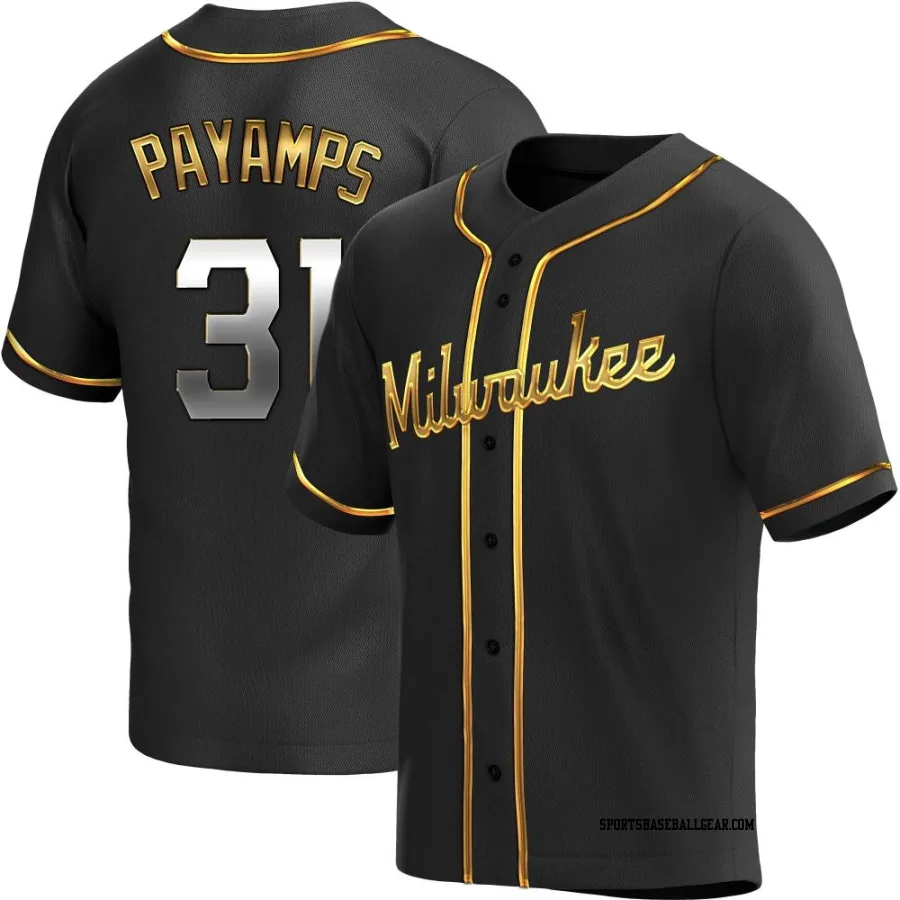 Joel Payamps Youth Milwaukee Brewers Black Golden Replica Alternate Jersey