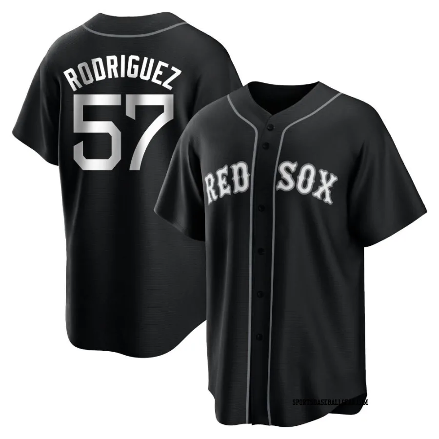 Joely Rodriguez Men's Boston Red Sox Black/White Replica Jersey