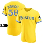 Joely Rodriguez Men's Boston Red Sox Gold/Light Authentic Blue 2021 City Connect Jersey