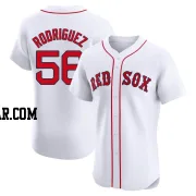 Joely Rodriguez Men's Boston Red Sox White Elite Home Patch Jersey