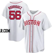 Joely Rodriguez Men's Boston Red Sox White Replica 2021 Patriots' Day Jersey