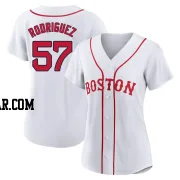 Joely Rodriguez Women's Boston Red Sox White Authentic 2021 Patriots' Day Jersey