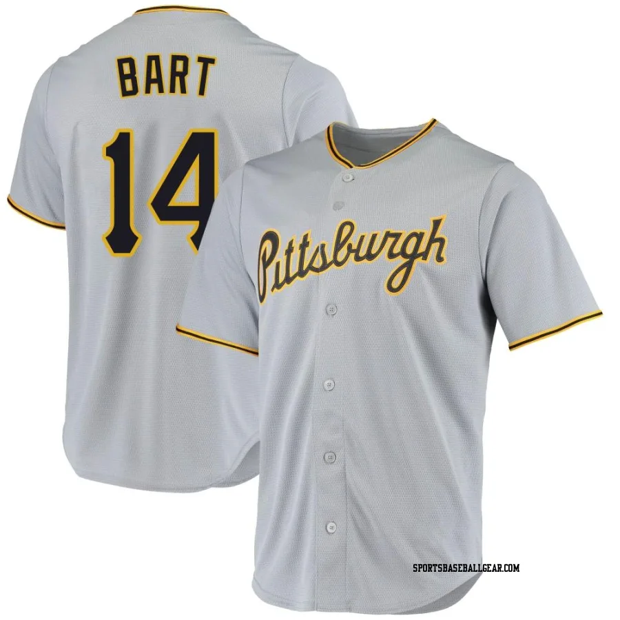 Joey Bart Men's Pittsburgh Pirates Gray Replica Road Jersey