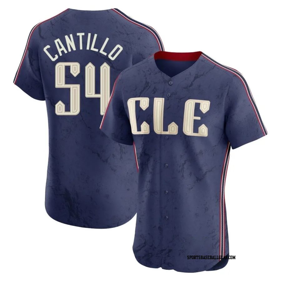 Joey Cantillo Men's Cleveland Guardians Navy Elite 2024 City Connect Jersey