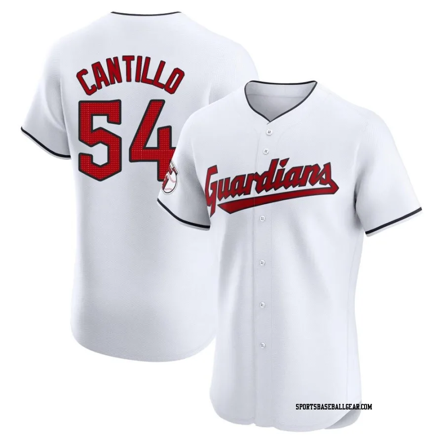 Joey Cantillo Men's Cleveland Guardians White Elite Home Jersey