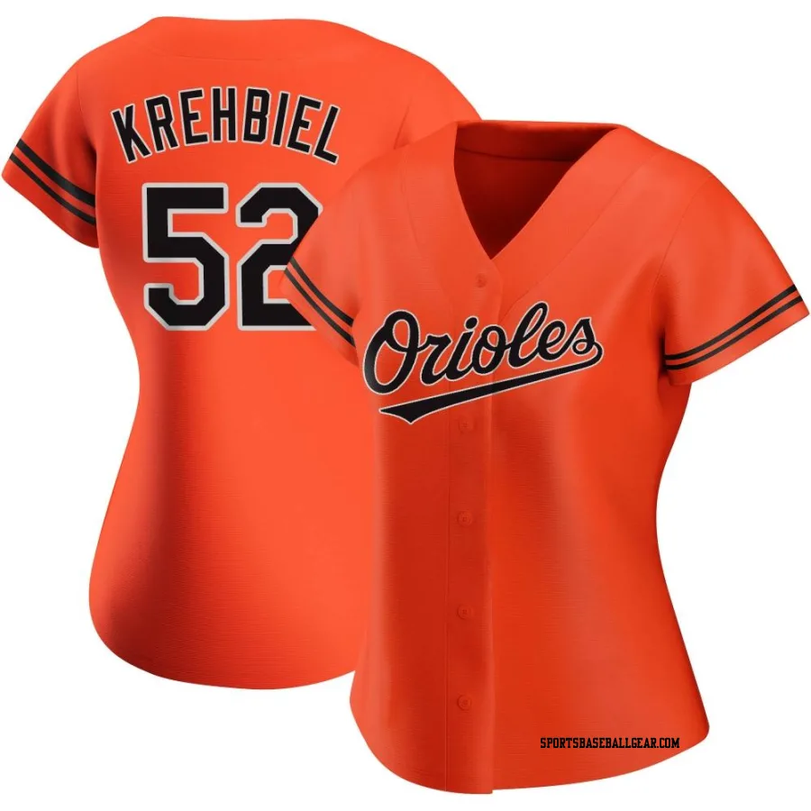 Joey Krehbiel Women's Baltimore Orioles Orange Authentic Alternate Jersey