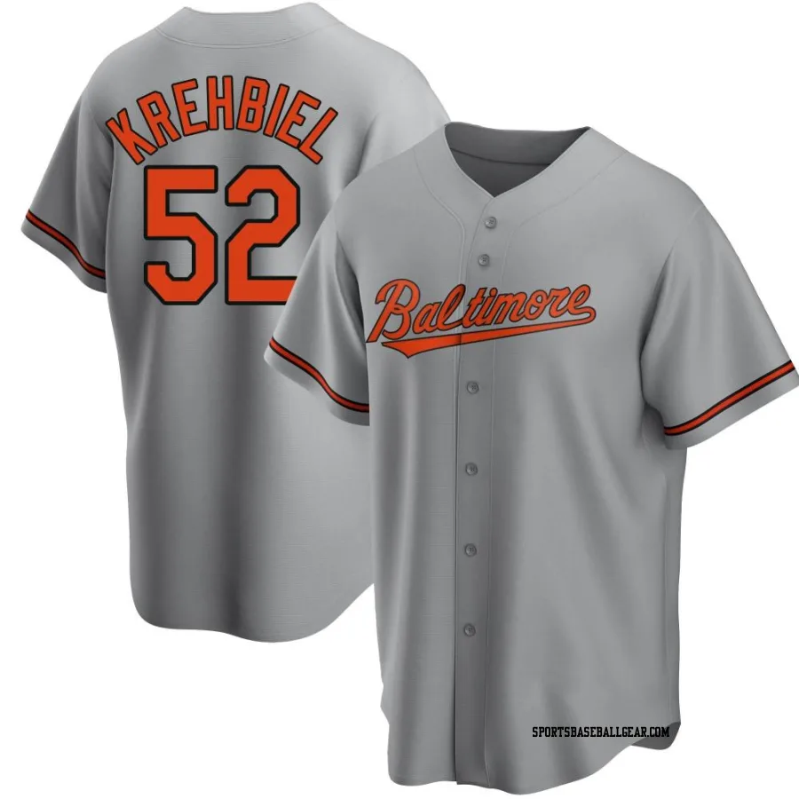 Joey Krehbiel Youth Baltimore Orioles Gray Replica Road Jersey