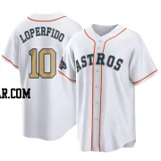 Joey Loperfido Men's Houston Astros Gold Replica White 2023 Collection Jersey