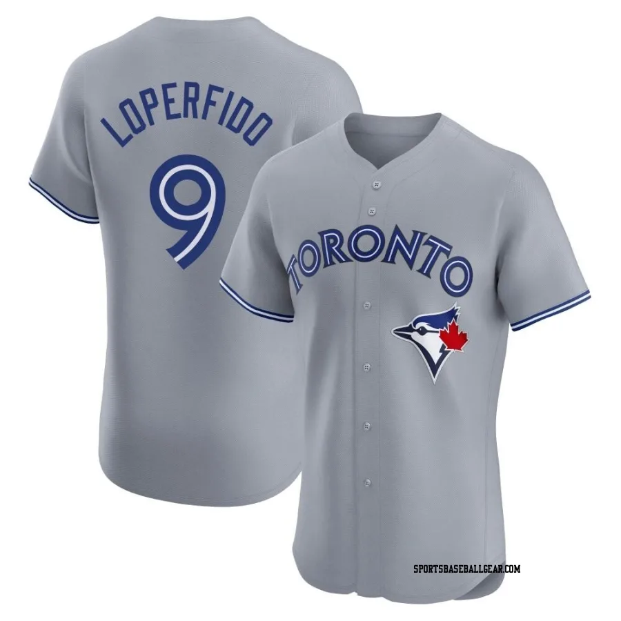 Joey Loperfido Men's Toronto Blue Jays Gray Elite Road Jersey