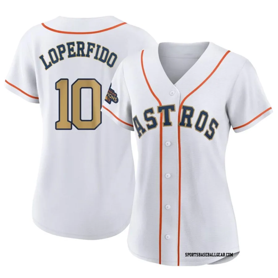 Joey Loperfido Women's Houston Astros Gold Replica White 2023 Collection Jersey