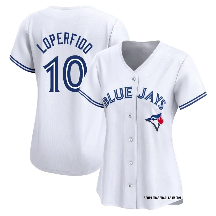 Joey Loperfido Women's Toronto Blue Jays White Limited Home Jersey