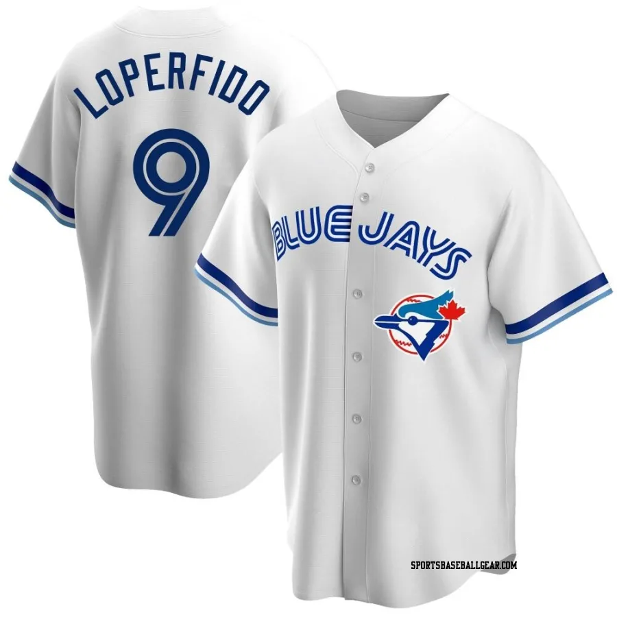 Joey Loperfido Youth Toronto Blue Jays White Replica Home Cooperstown Collection Jersey