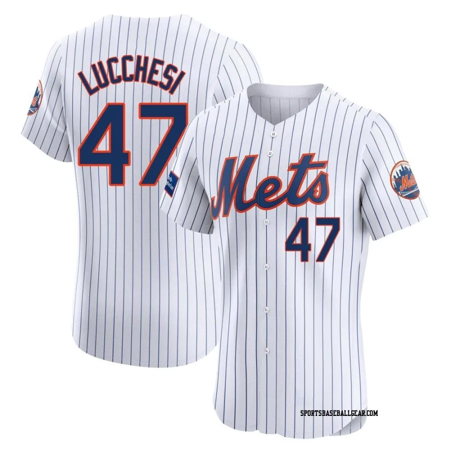 Joey Lucchesi Men's New York Mets White Elite Home Patch Jersey