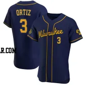 Joey Ortiz Men's Milwaukee Brewers Navy Authentic Alternate Jersey