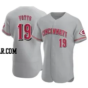 Joey Votto Men's Cincinnati Reds Gray Authentic Road Jersey