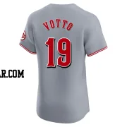 Joey Votto Men's Cincinnati Reds Gray Elite Road Jersey