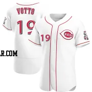 Joey Votto Men's Cincinnati Reds White Authentic Home Jersey