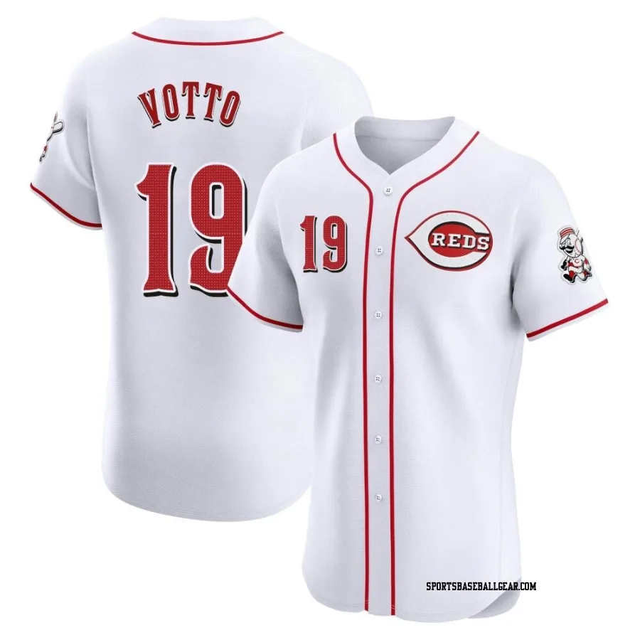 Joey Votto Men's Cincinnati Reds White Elite Home Jersey