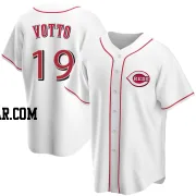 Joey Votto Men's Cincinnati Reds White Replica Home Jersey