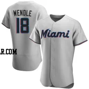 Joey Wendle Men's Miami Marlins Gray Authentic Road Jersey