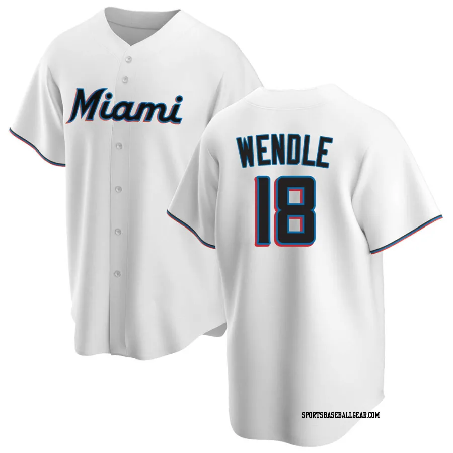 Joey Wendle Men's Miami Marlins White Replica Home Jersey