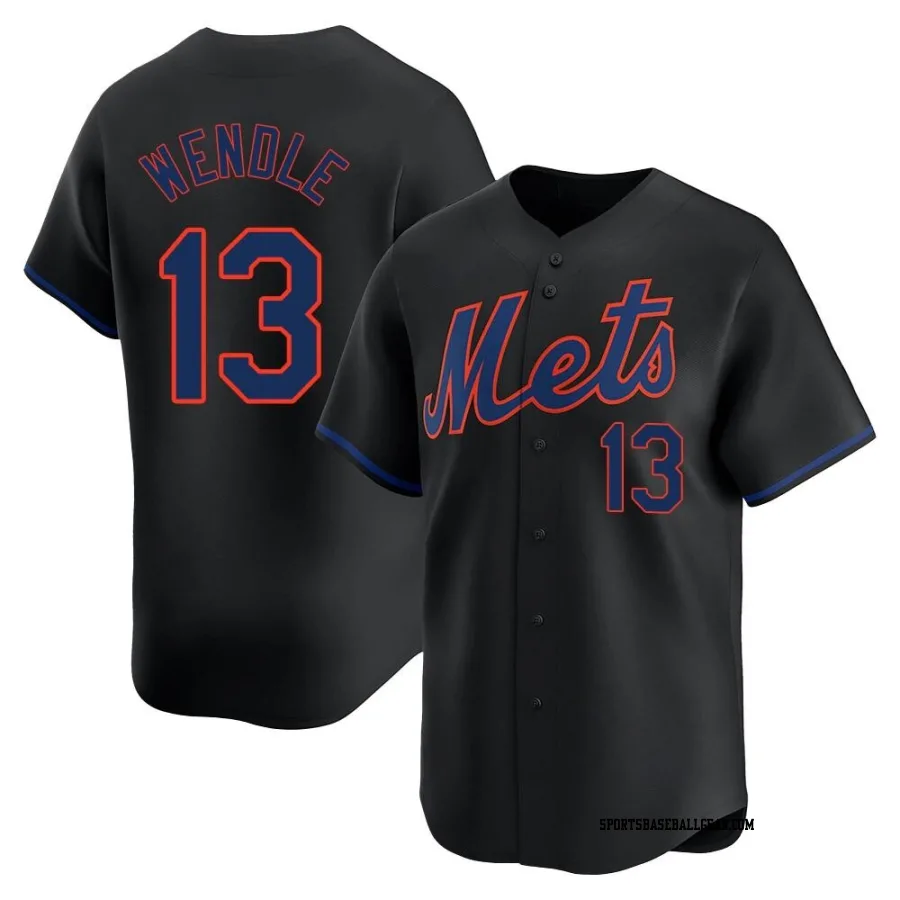 Joey Wendle Men's New York Mets Black Limited Alternate Jersey