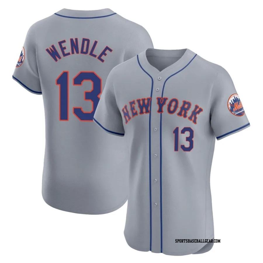 Joey Wendle Men's New York Mets Gray Elite Road Jersey