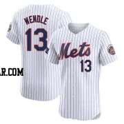 Joey Wendle Men's New York Mets White Elite Home Patch Jersey