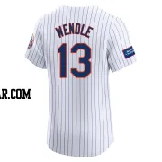 Joey Wendle Men's New York Mets White Elite Home Patch Jersey