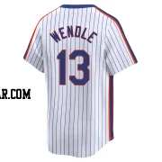 Joey Wendle Men's New York Mets White Limited Cooperstown Collection Jersey