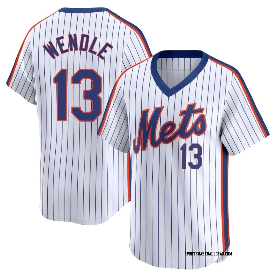 Joey Wendle Men's New York Mets White Limited Cooperstown Collection Jersey