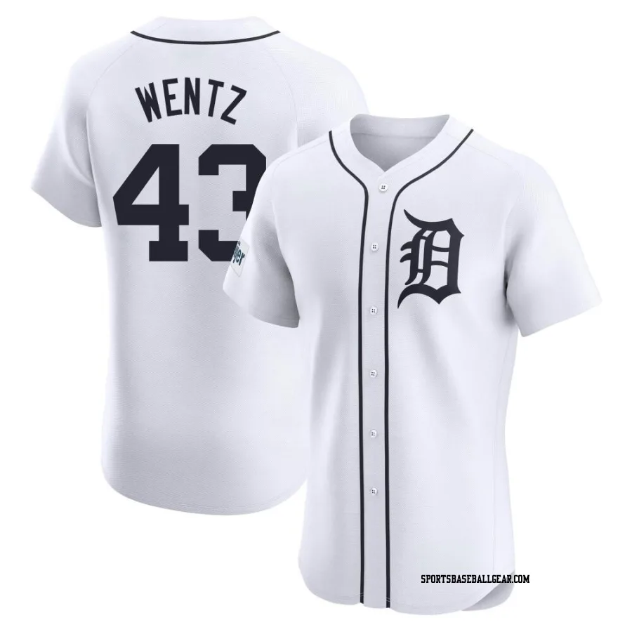 Joey Wentz Men's Detroit Tigers White Elite Home Patch Jersey