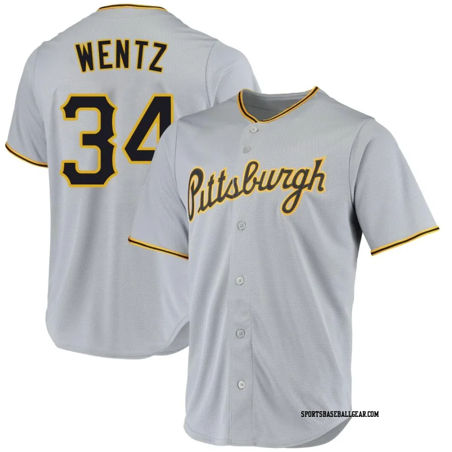 Joey Wentz Men's Pittsburgh Pirates Gray Replica Road Jersey