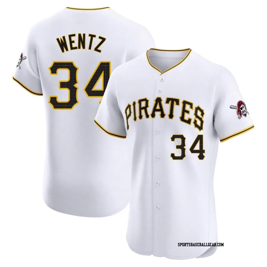 Joey Wentz Men's Pittsburgh Pirates White Elite Home Jersey