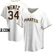 Joey Wentz Men's Pittsburgh Pirates White Replica Home Jersey