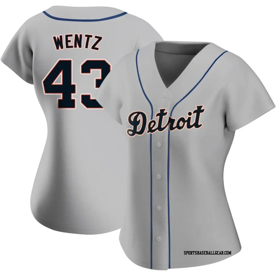 Joey Wentz Women's Detroit Tigers Gray Authentic Road Jersey