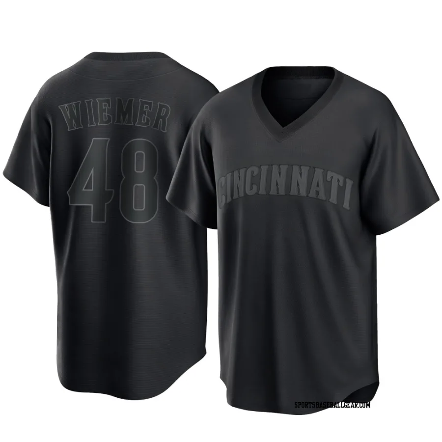 Joey Wiemer Men's Cincinnati Reds Black Replica Pitch Fashion Jersey