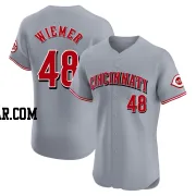 Joey Wiemer Men's Cincinnati Reds Gray Elite Road Jersey