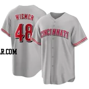 Joey Wiemer Men's Cincinnati Reds Gray Replica Road Jersey