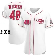 Joey Wiemer Men's Cincinnati Reds White Authentic Home Jersey