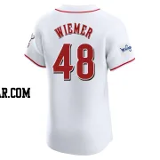 Joey Wiemer Men's Cincinnati Reds White Elite Home Patch Jersey